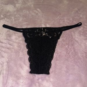 Black lace Victoria Secret thong with heart charm